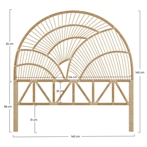 Tête de lit en rotin naturel 140 cm - Séléné