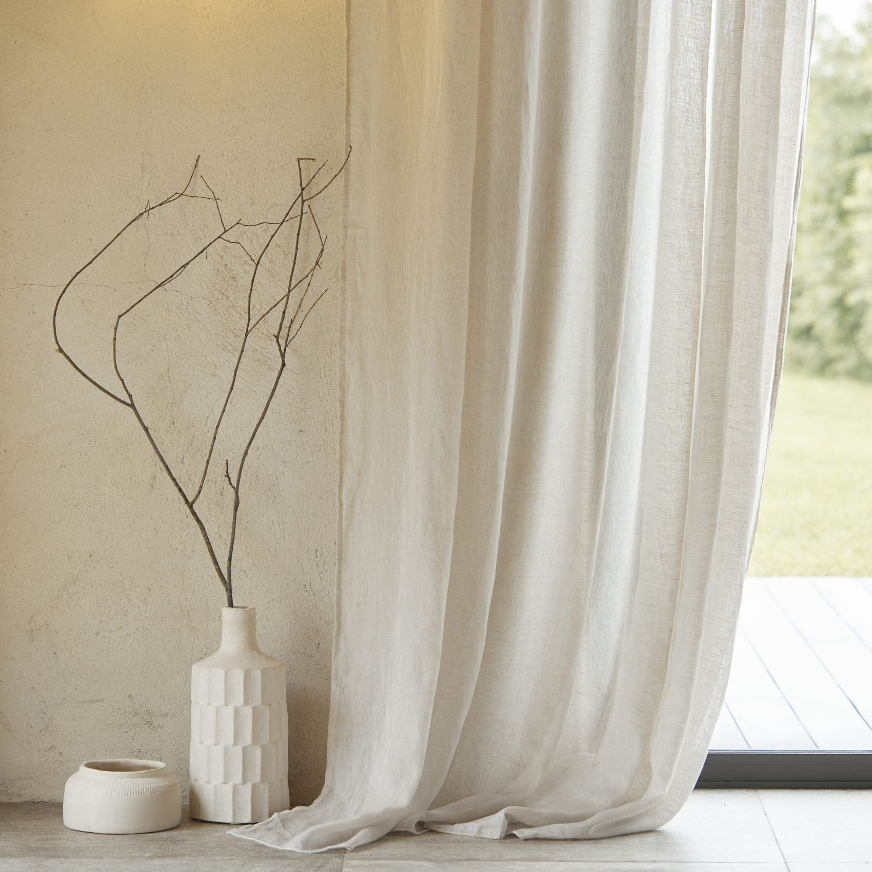 Rideau voilage 100% lin fluide - Lin