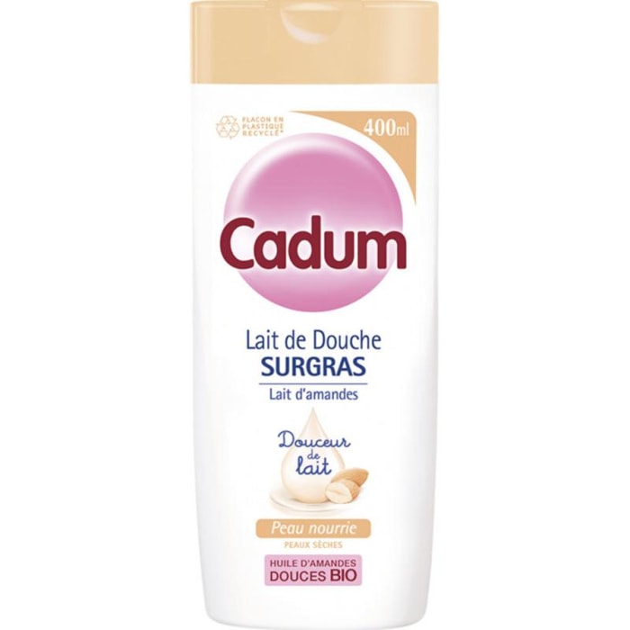 Lot de 12 - CADUM - Crème douche Douceur de Lait Amandes Douces Bio 400 ml