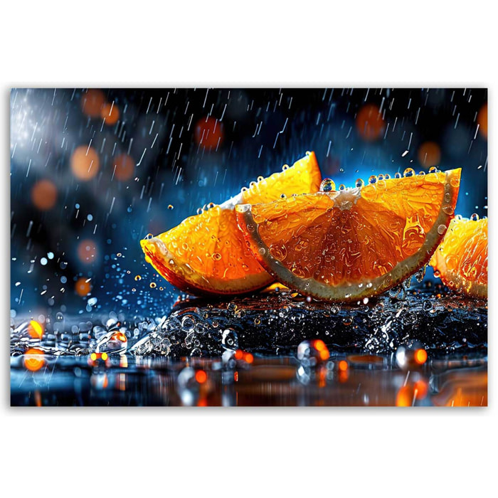 Tableau quartier d’orange sous la pluie Toile imprimée
