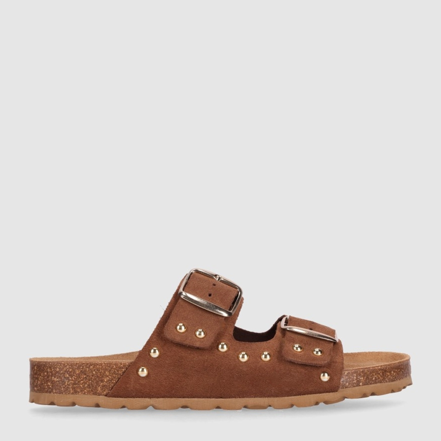 Sandalias de Serraje - Nogal - Tacón: