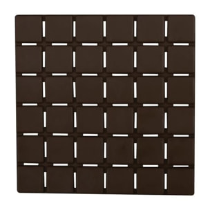 Lot de 5 Tapis antidérapants de douche ou baignoire Caoutchouc QUADRO 13x13cm Chocolat MSV