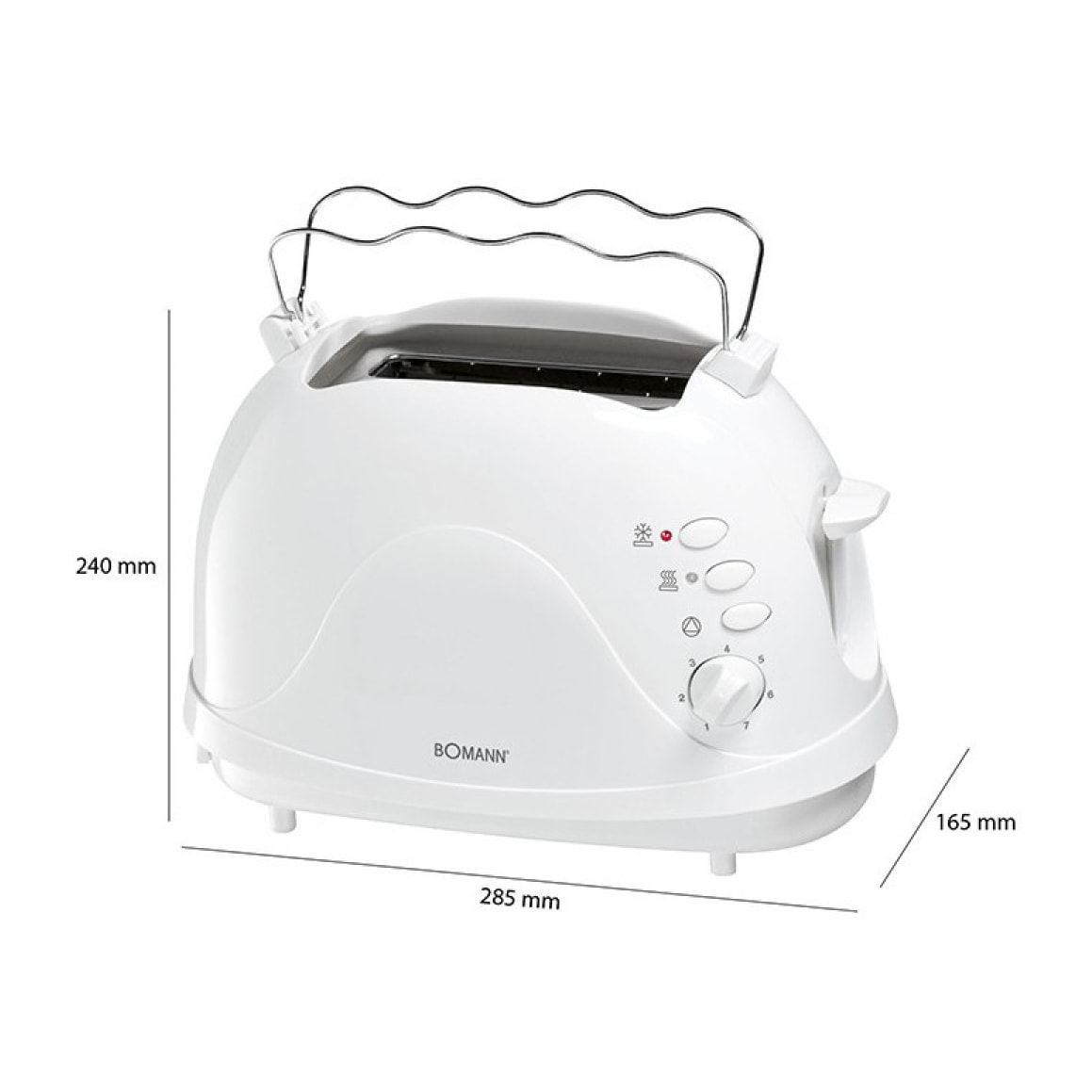 Grille-pain 2 fentes Bomann TA 246 CB Blanc