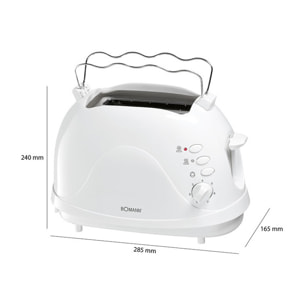 Grille-pain 2 fentes Bomann TA 246 CB Blanc