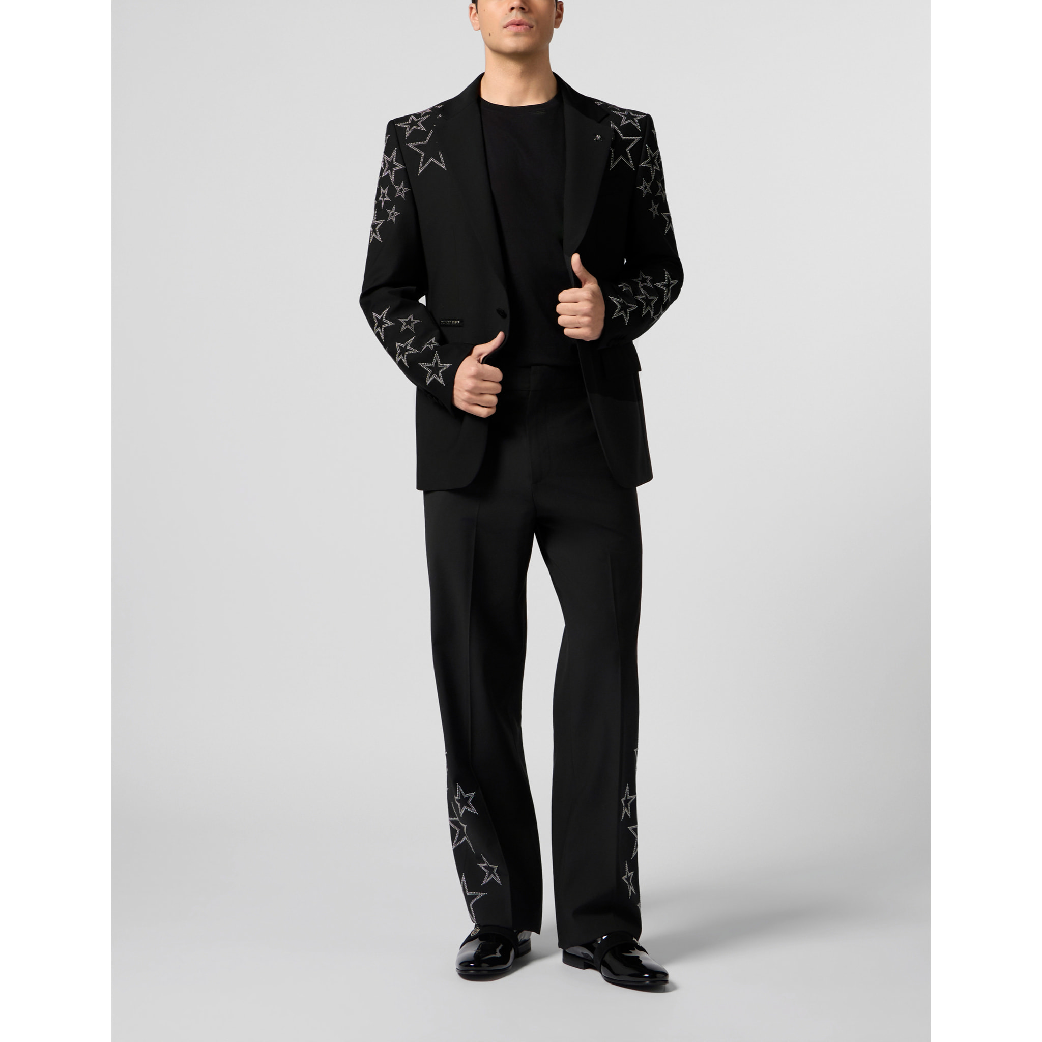 PHILIPP PLEIN Loose Fit Trousers Stars Studs