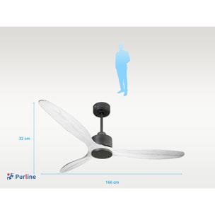 Ventilador de techo Reversible Termostato Wifi Motor DC Techos Inclinados Mando a Distancia Hypersilence Memoria SalD166C0365199 PURLINE