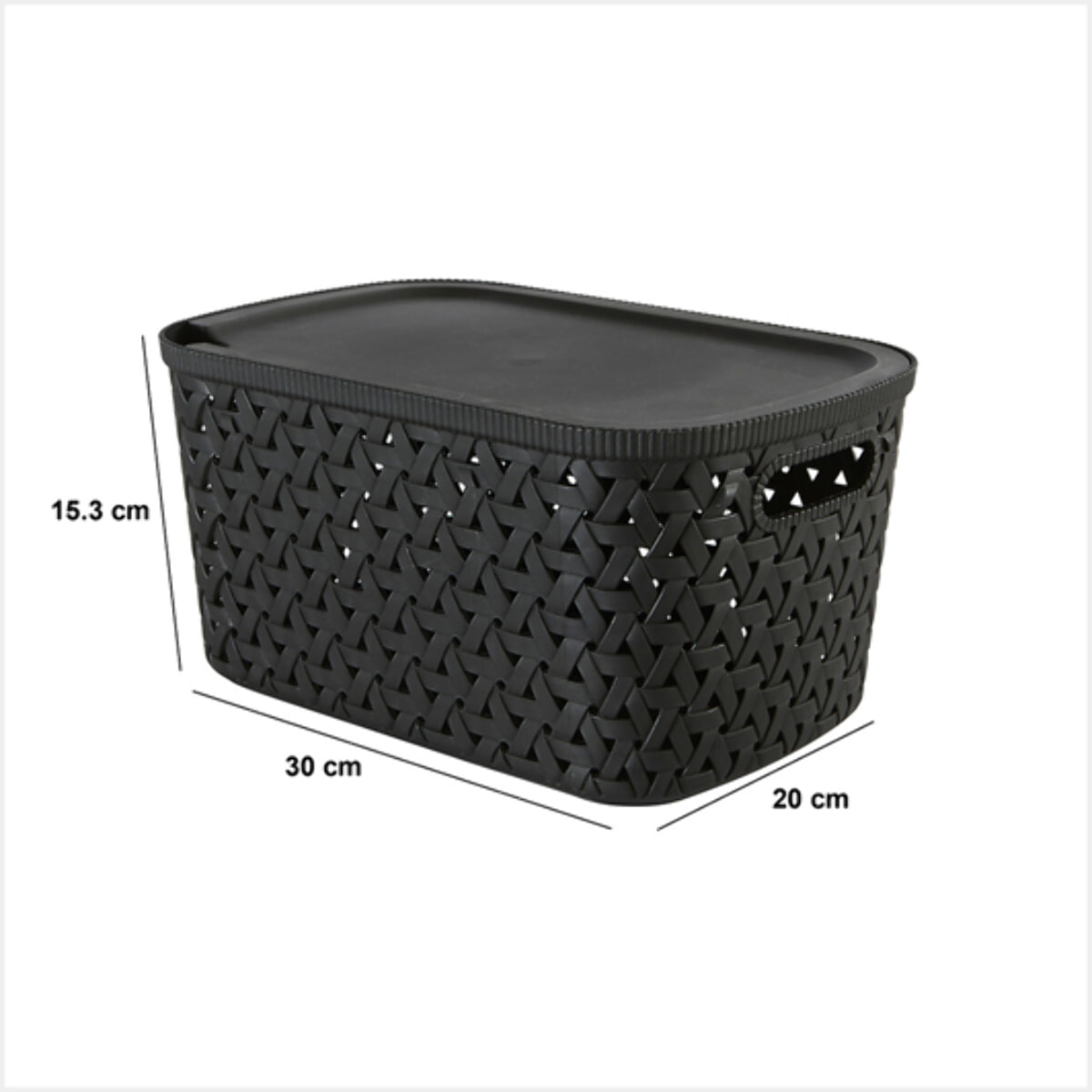 Panier "Tressy" en plastique noir 6,7L