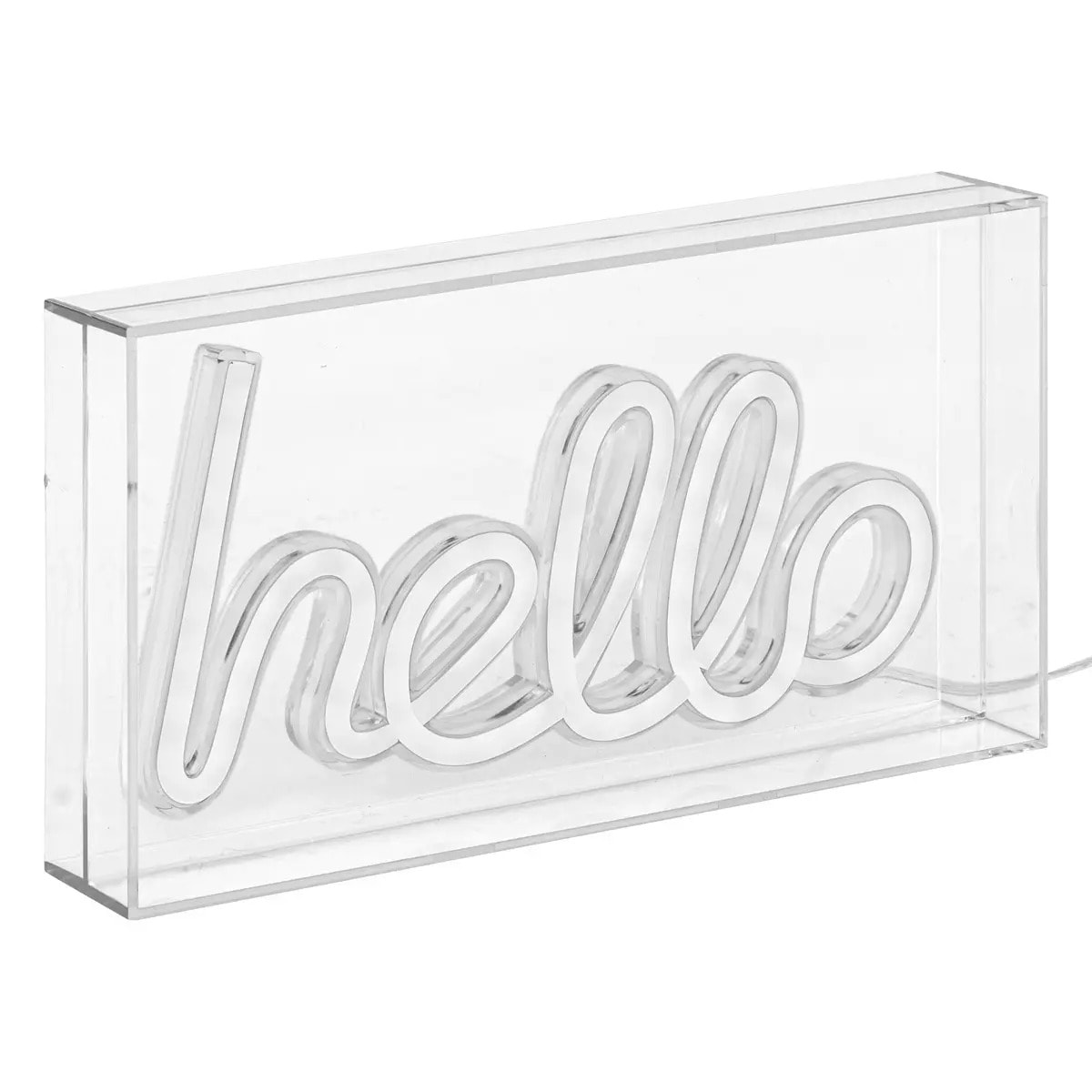 Tube néon à poser led "Hello" bleu L 23cm