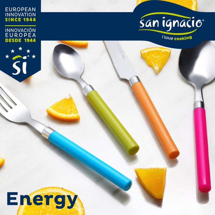 Set 24pcs cubertería  con mango multicolor San Ignacio
