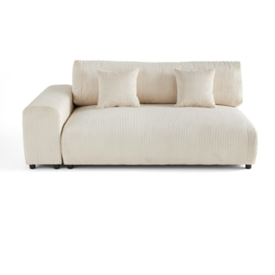 Garance - module d'assise 3 places avec accoudoir gauche - en velours côtelé - Beige