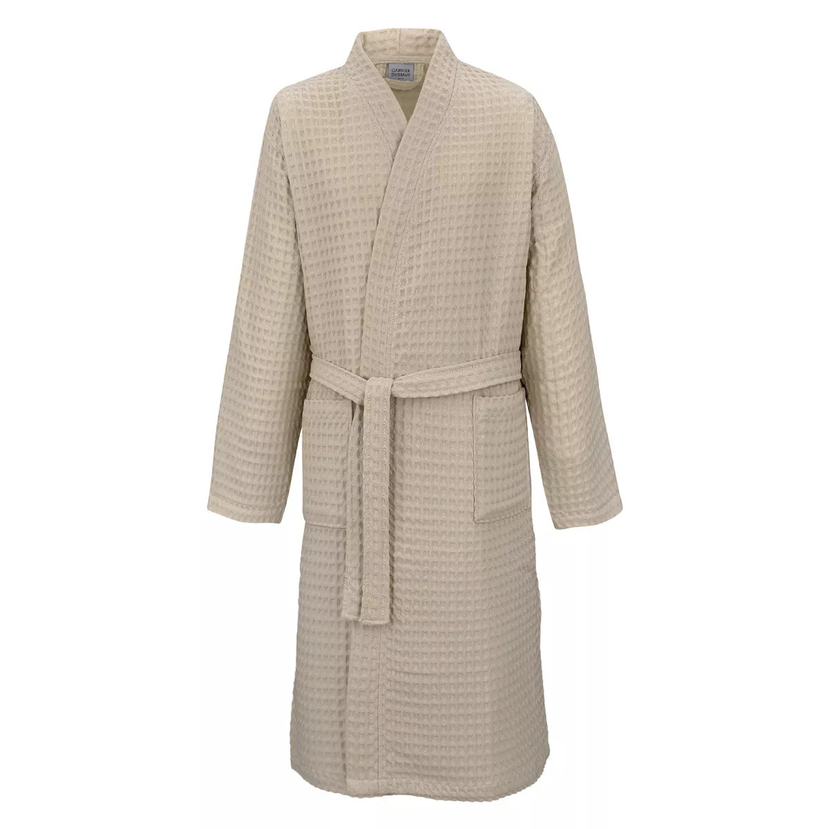 Peignoir homme pur coton 240 g/m² nid d'abeille beige Detente naturel
