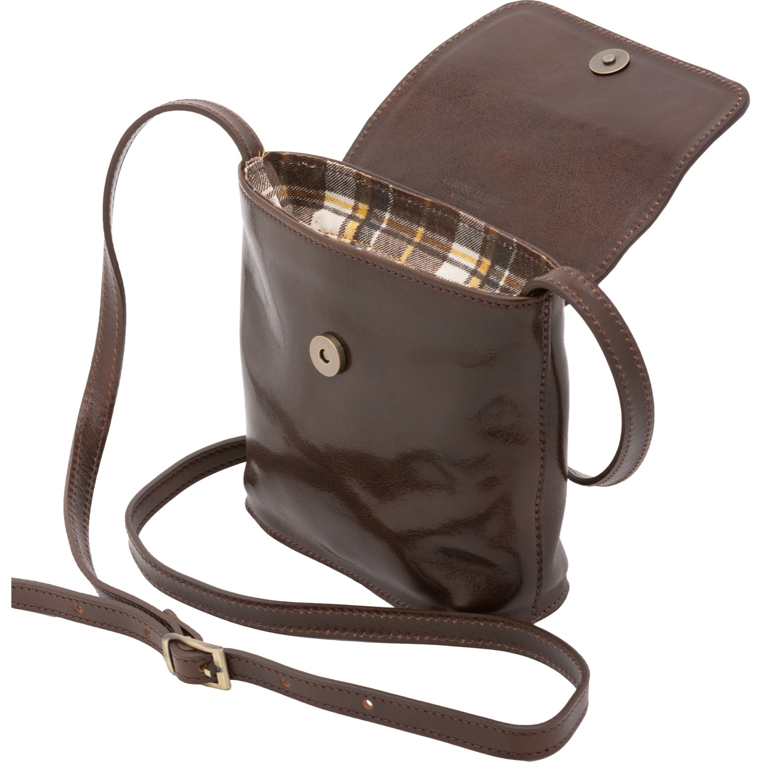 Borsa a tracolla  da uomo In Vera pelle Made in Italy 16x17,5x7 cm