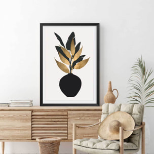 Poster fleurs séchées Affiche sous cadre noir
