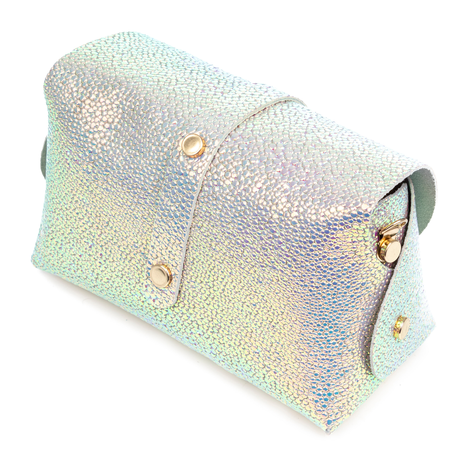 Aurora Bolso bandolera Mujer. Piel auténtica Gamuza acabado iridiscente.