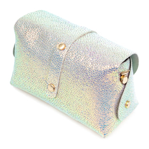 Aurora Bolso bandolera Mujer. Piel auténtica Gamuza acabado iridiscente.