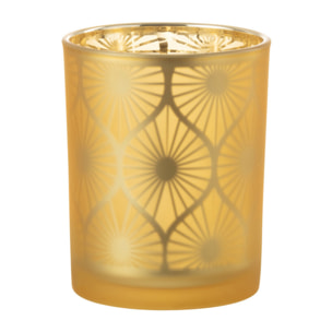 J-Line photophore Losange Fleurs - verre - jaune - medium - 2 pcs
