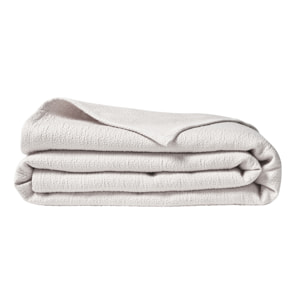 Plaid uni texturé en jacquard de coton, POÈME, Greige