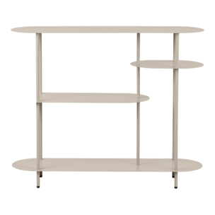 Libreria Rieti a 4 ripiani ovali asimmetrici in metallo sabbia 118×31×97 cm
