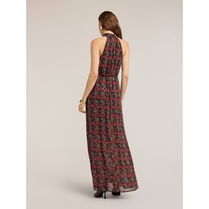 Motivi - Vestito lungo in georgette con stampa - Rosso