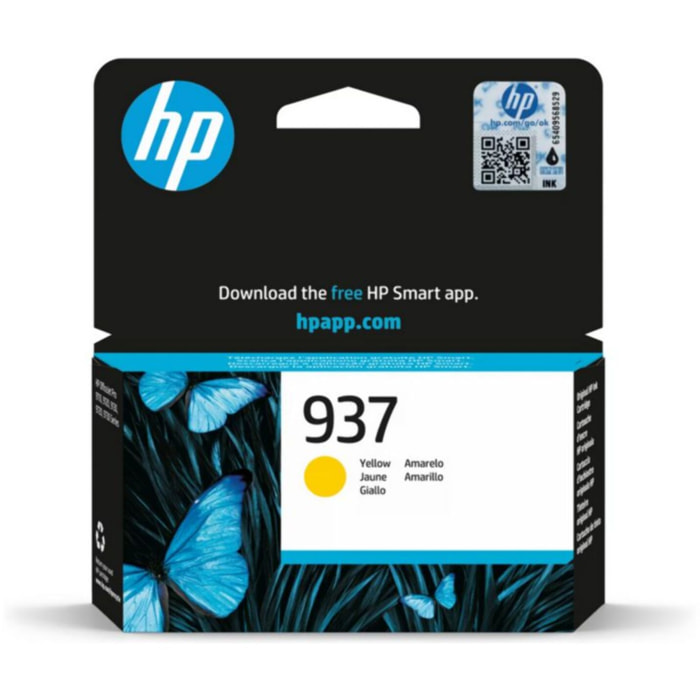 Cartouche d'encre HP Originale 937 Jaune (Yellow) Standard - 6T0J2AE
