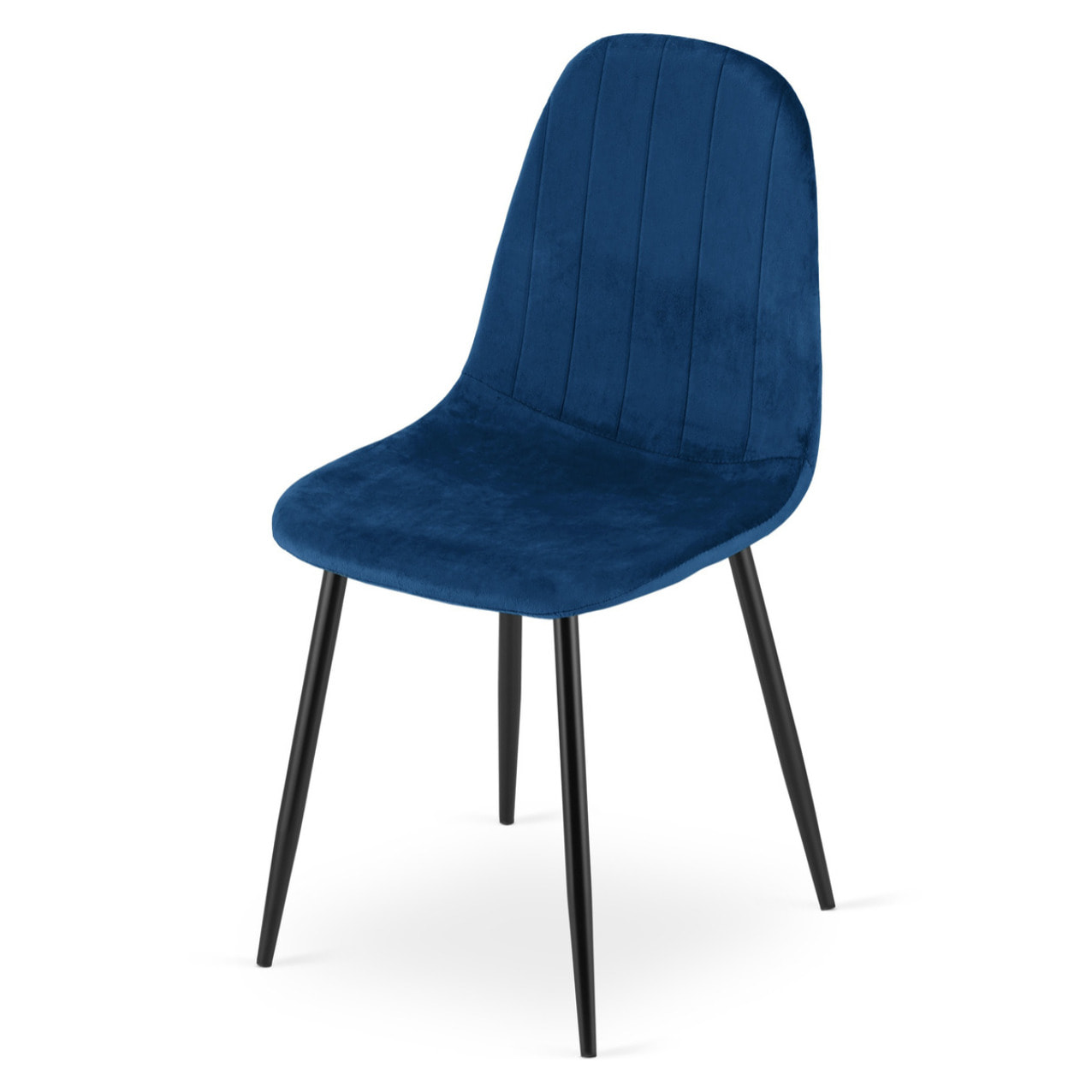 Set di 2 sedie Padva in velluto blu e gambe nere