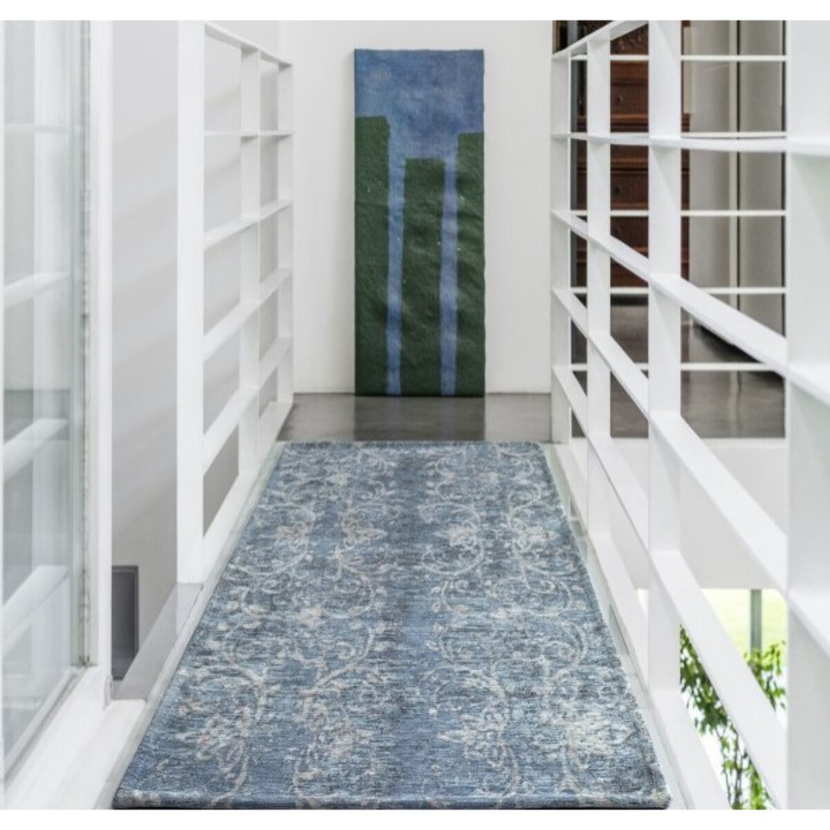 Tappeto Casa Lavabile Classico Azzurro