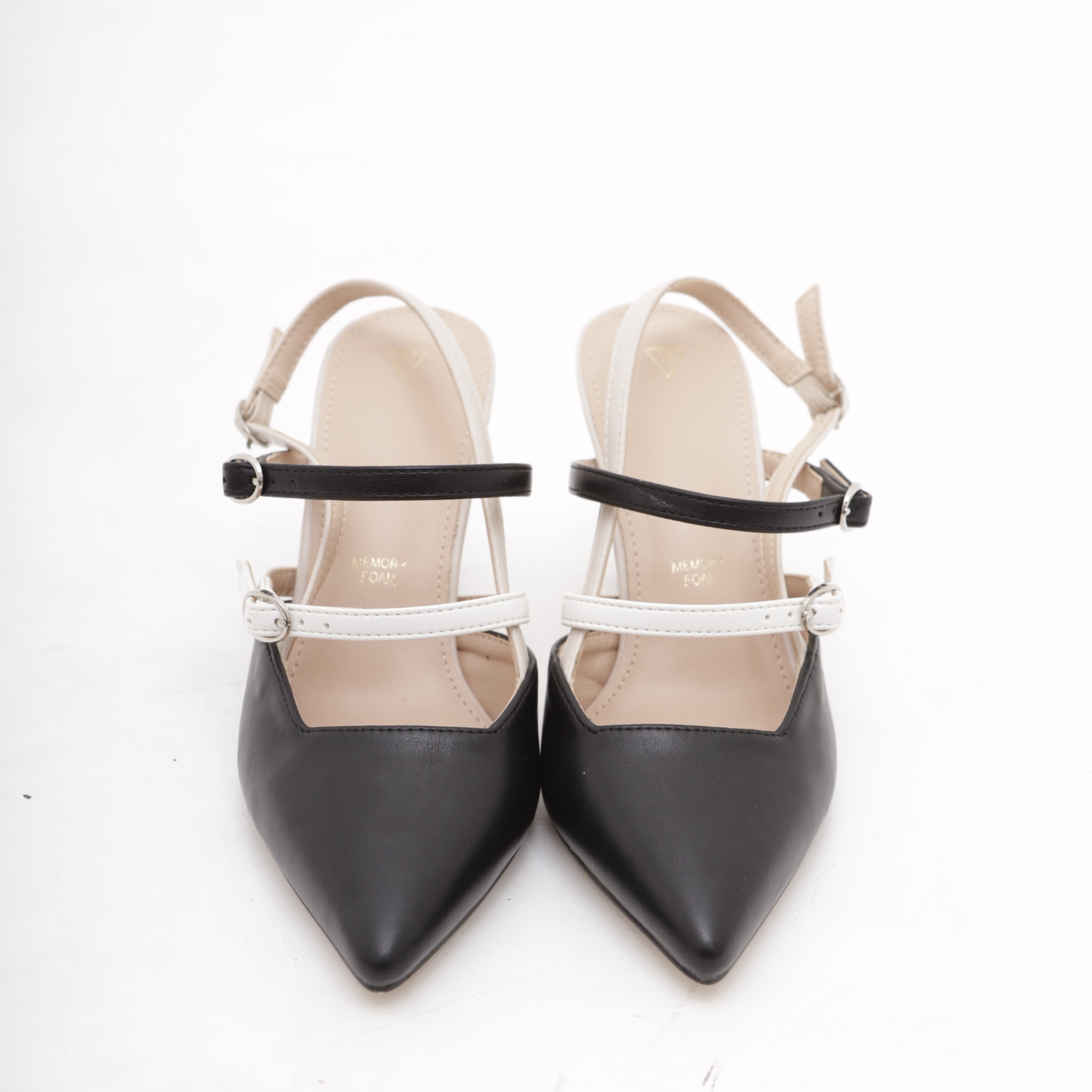 SLINGBACK CINTURINI BICOLORE CHOCOLA' NERO
