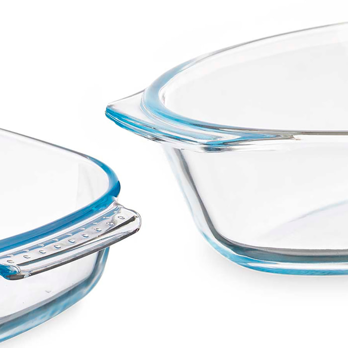 SET 2 BANDEJAS BOROSILICATO 700/2000ML