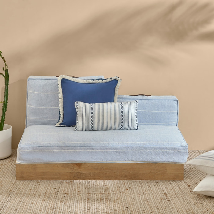 Cojín palet rayas Bolrichicompleto color azul