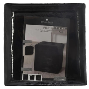 Pouf pliant "Lysandre" velours noir
