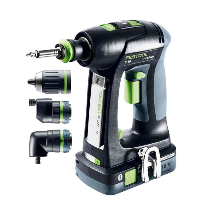 Perceuse visseuse sans fil C 18 HPC 4.0 I-SET - FESTOOL - averc 2 batteries 18V 4.0Ah - chargeur - accessoires - Systainer - 577617