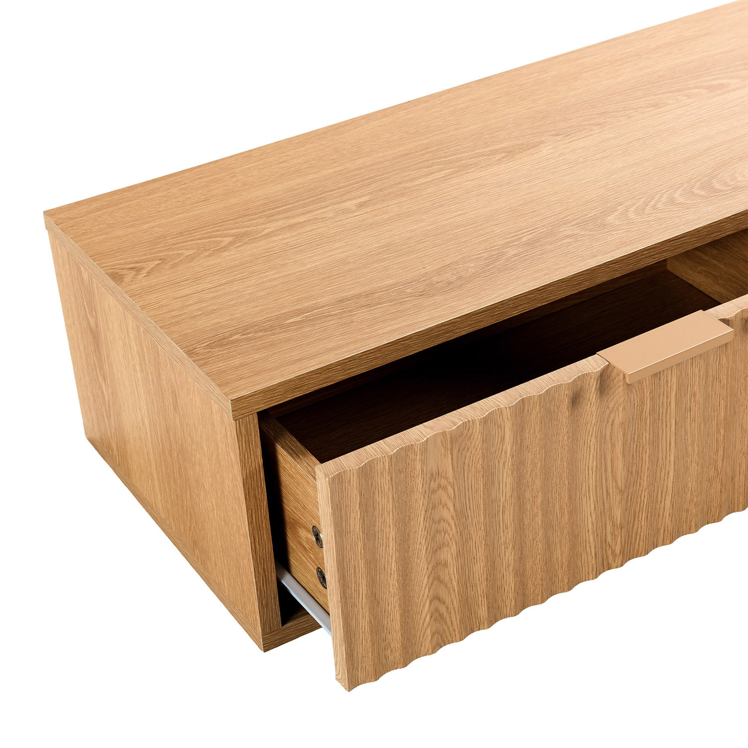 Mesa consola suspendida Lluvia 2 cajones efecto Roble