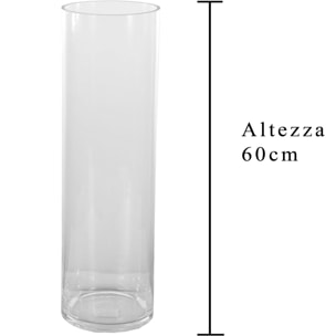 Vaso A Forma Di Cilindro In Vetro - Pezzi 1 - 20X58X20cm - Colore Incolore - Bianchi Dino -