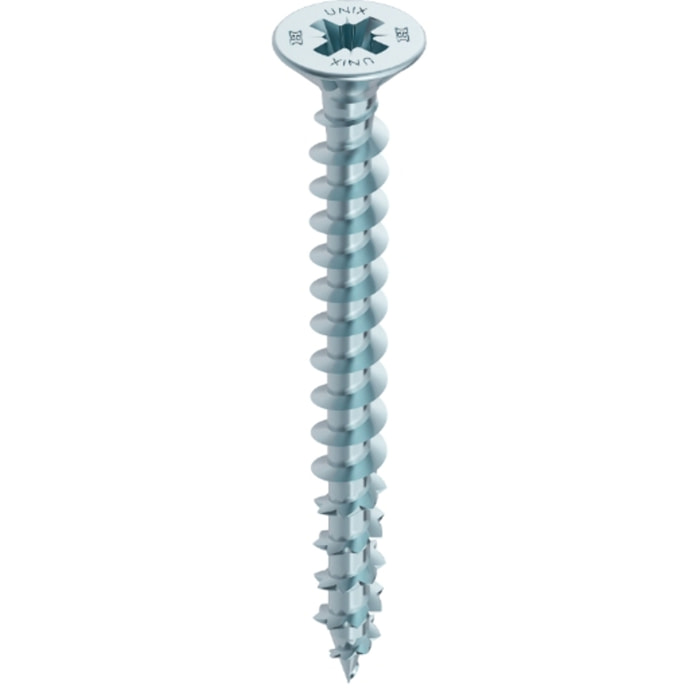 Vis HECO Unix Plus - Filetage Total - Ø5 x 50 - Tête Pozidriv - Zingué argent - Boîte de 200 - 45185