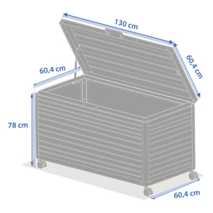 Coffre de rangement "Edenio" argile S 130 x 60,4 x 78cm en aluminium