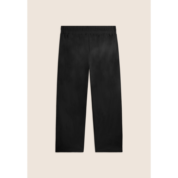 Pantaloni Cropped in Popeline elasticizzato