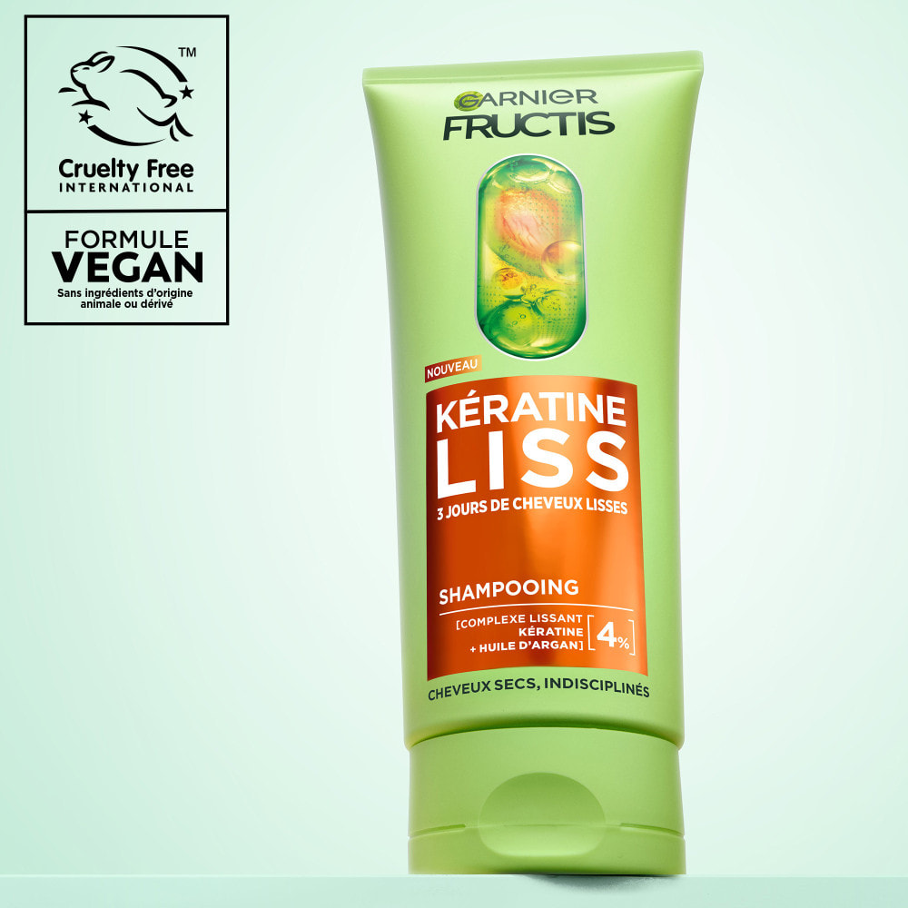 Garnier Fructis Kératine Liss Shampooing enrichie en kératine végétale et huile d'argan 200ml