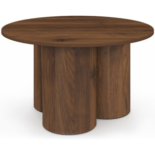 Table basse ronde Olympia effet noyer Ø70cm