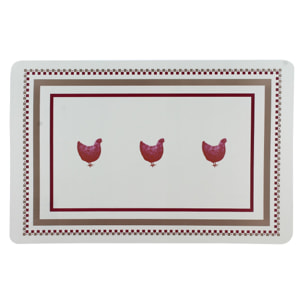 Lot 12 sets de table gallina 43.5x28.5cm en polypropylène