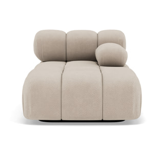 Ruby - module d'assise méridienne droite en velours texturé - Beige