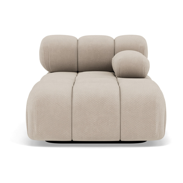 Ruby - module d'assise méridienne droite en velours texturé - Beige