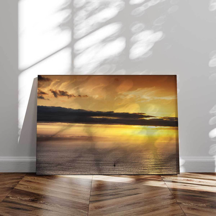 Tableau coucher de soleil sur la mer Calme plat Tableau alu Dibond