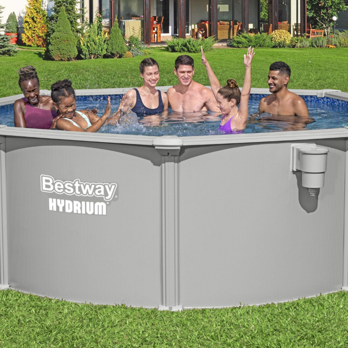 Bestway Piscine acier ronde Bestway Hydrium 305 x 122 cm gris clair