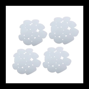 Lot de 4 Tapis antiderapants de douche ou baignoire PVC GALETS 12x13cm Blanc MSV