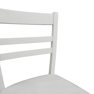 Sedia classica in legno ed ecopelle, per sala da pranzo, cucina o salotto, Made in Italy, cm 41x43h87, colore Bianco