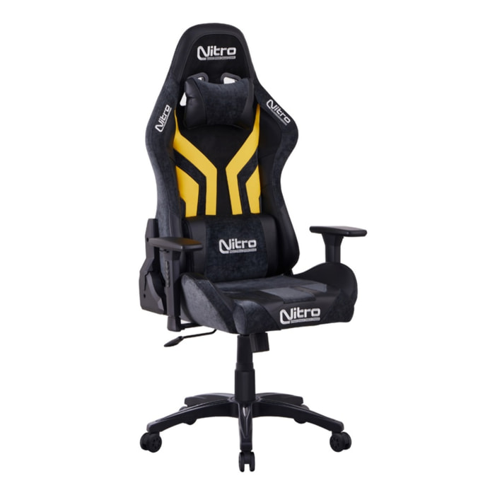 Poltrona gaming reclinabile a 155 gradi grigio e nera - Flyco