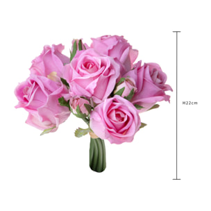 Bouquet Con Cm. Xltezza 22 Cm Nat Touchm - Pezzi 2 - 17X22X17cm - Colore: Rosa - Bianchi Dino - Fiori Artificiali