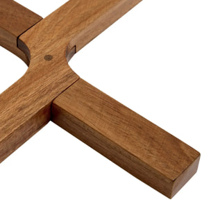 Dessous de plat L21cm en croix Acacia bois foncé