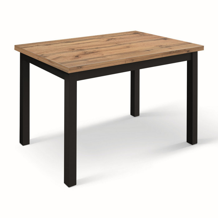 Tavolo POSITANO in legno effetto rovere e gambe antracite, allungabile 140x80 cm - 220x80 cm