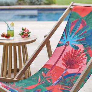 Chilienne de jardin en bois "Nauly" polyester et eucalyptus